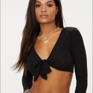 Black Tie Front Top